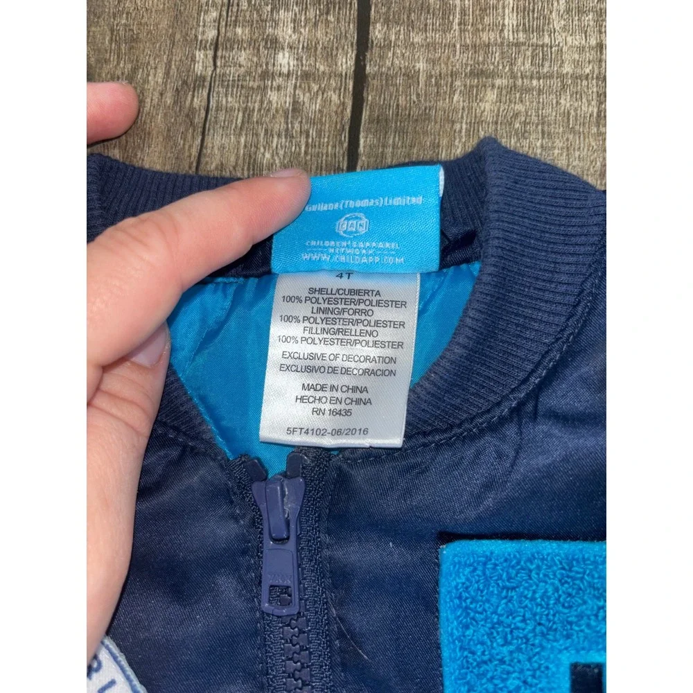 Thomas & Friends Boys Navy Blue Bomber Jacket Patches Size 4T